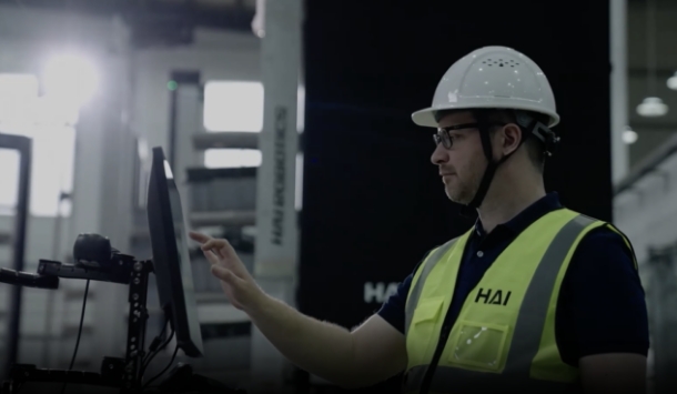 Person safely operating the HaiPick System 3 Goods to Person system